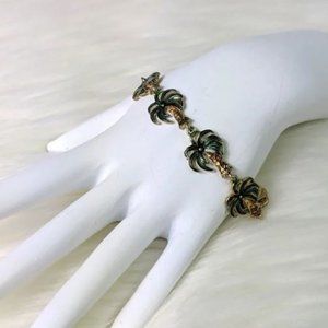 Gold Tone Palm Tree Bracelet